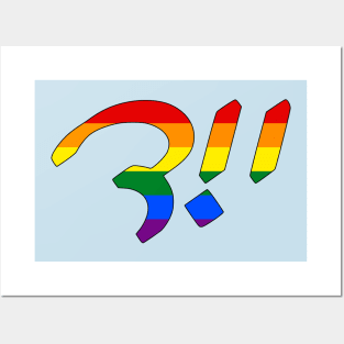 Jew (Yiddish, Cursive, Pride Colors) Posters and Art